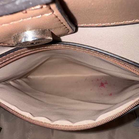 Nine West Monogram Print Beige & Brown Tote Bag Adjustable Shoulder Strap - Picture 10 of 16